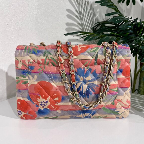 Watercolor Floral Jumbo Classic Single Flap Bag - Picture 9 of 16